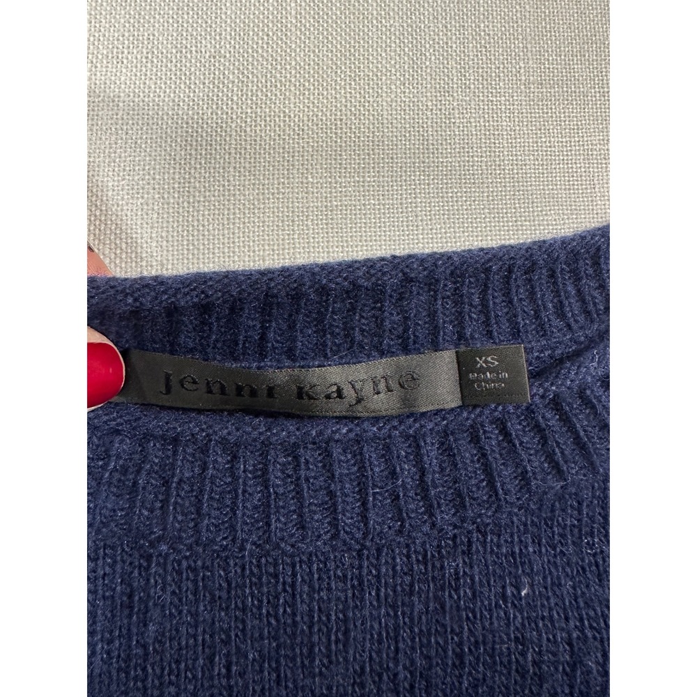 Jenni‎ Kayne Navy Blue Wool Cashmere Blend Crewneck Sweater XS - Picture 6 of 9